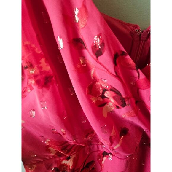 White House Black Market Dress Floral Pink 12 New Without Tags - Picture 9 of 10